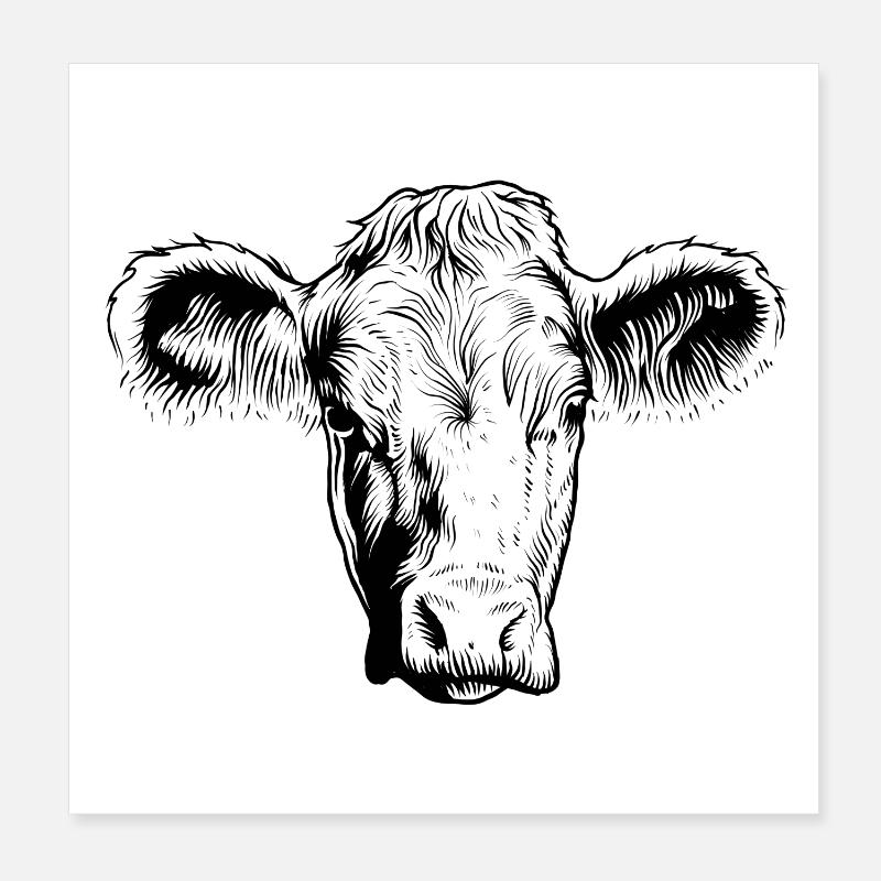 Vache Vaches Poster 20 x 20 cm