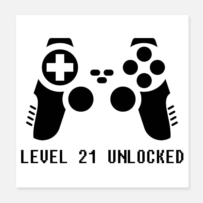 21st Birthday Gamer Zocker Poster 8" x 8" (20x20 cm)