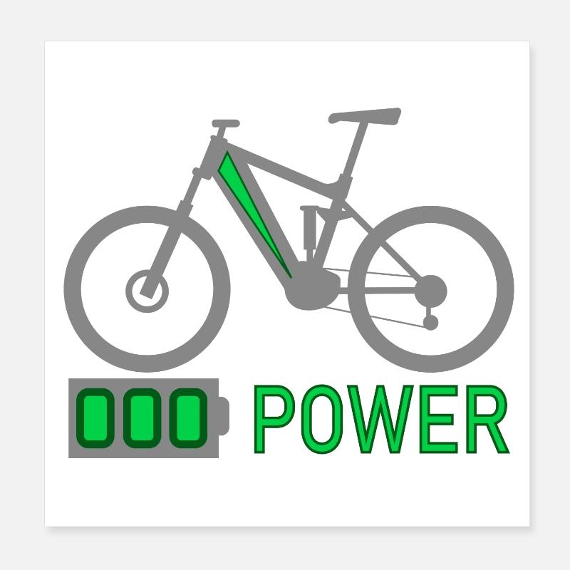Conception motivante de la puissance du vélo électrique Poster 20 x 20 cm