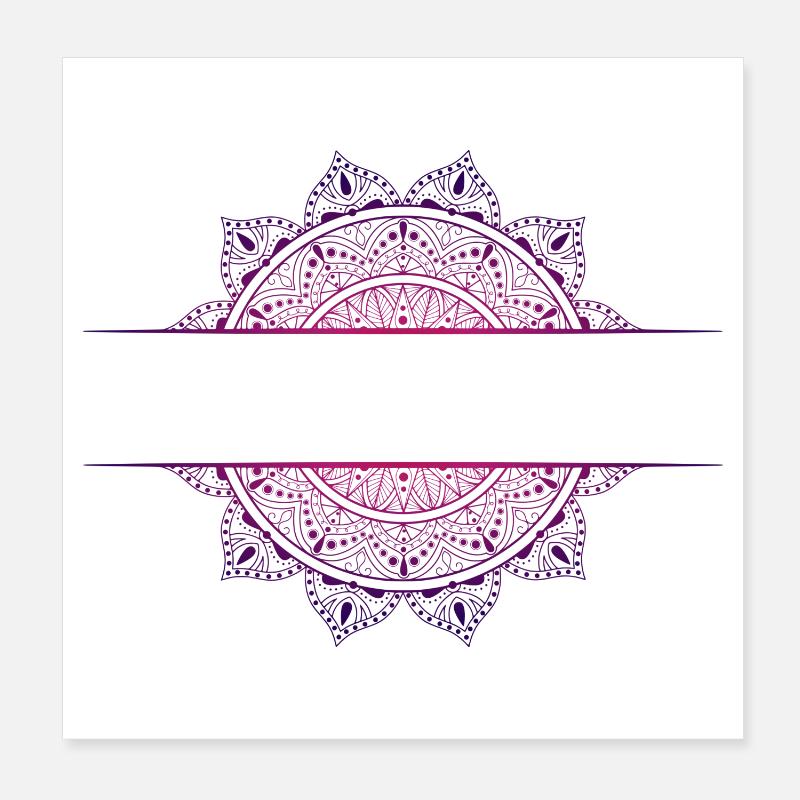 Mandala pink magenta - Poster 20x20 cm - Weiß