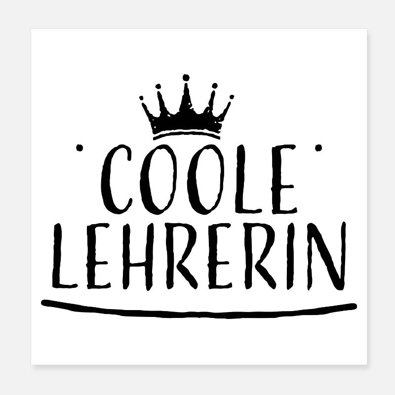 Krone schwarz coole lehrerin Poster 20x20 cm
