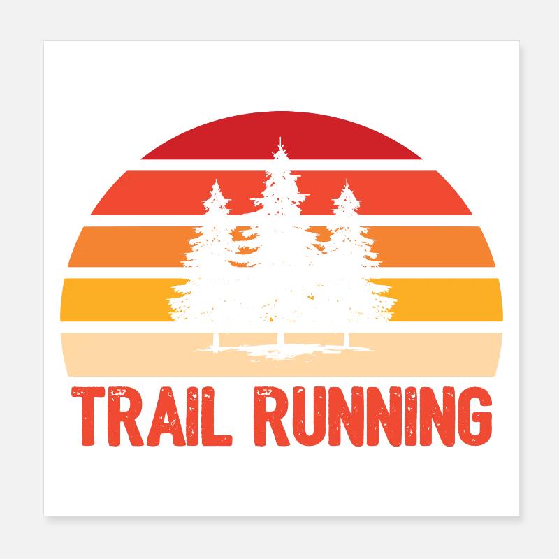Trail Running Poster 20 x 20 cm