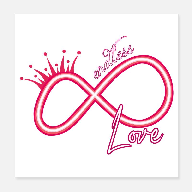 Infinity sign neon endless love Poster 8" x 8" (20x20 cm)