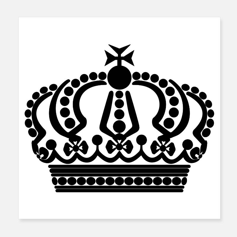 Schwarze Krone Poster 20x20 cm