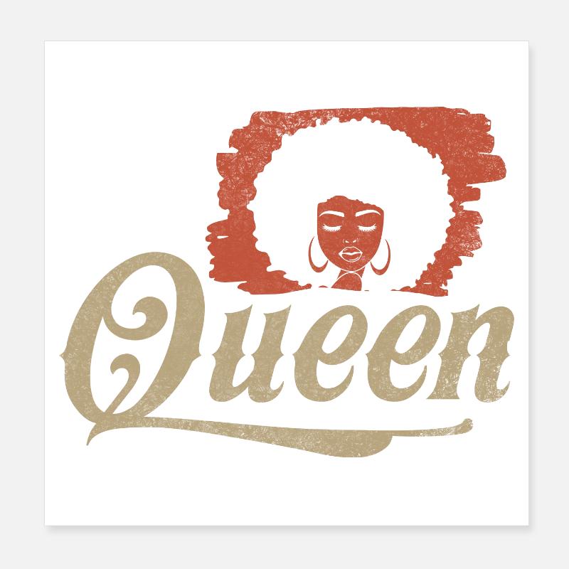 Queen Afro Silhouette Poster 20x20 cm