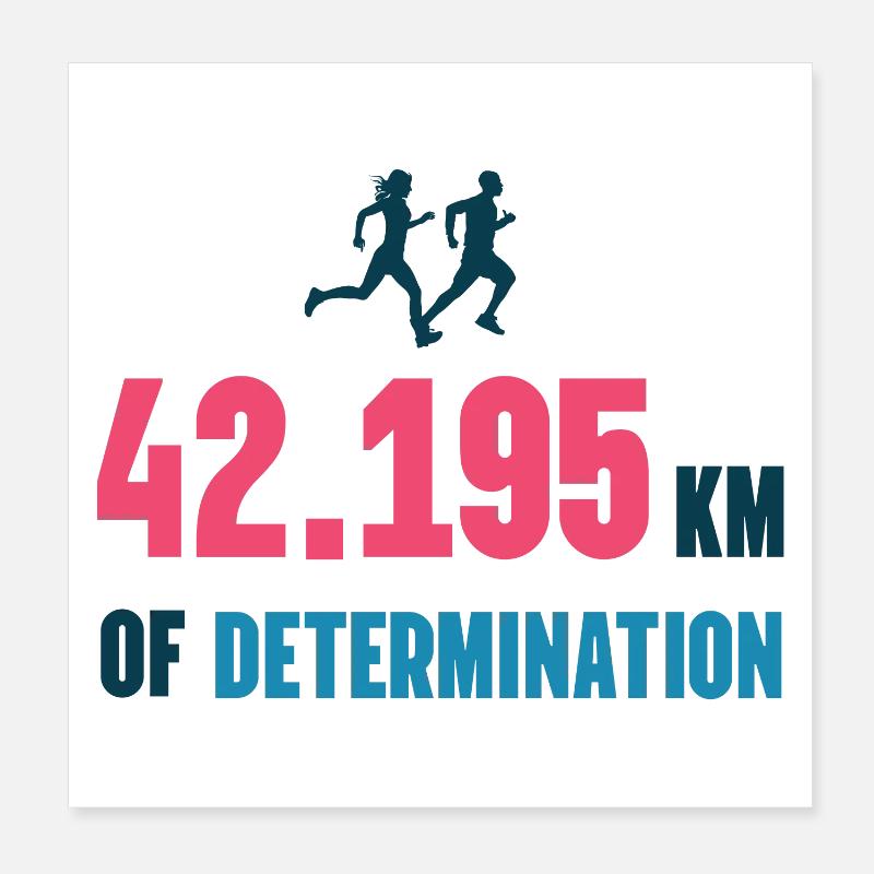 Marathon - 42 195 km de détermination Poster 20 x 20 cm