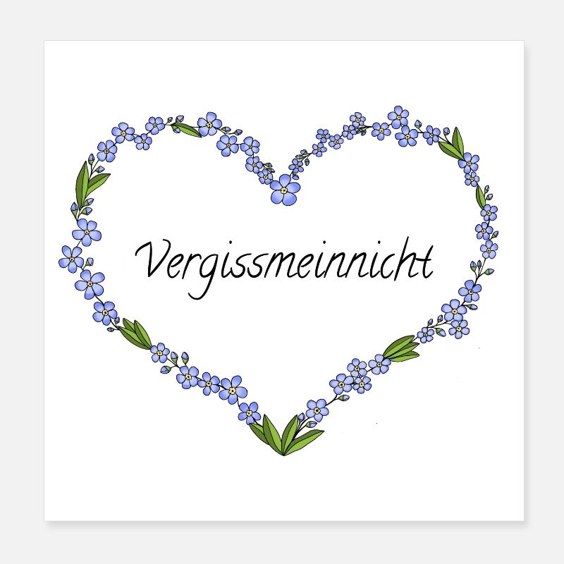 Vergissmeinnicht - Poster 20x20 cm - Weiß