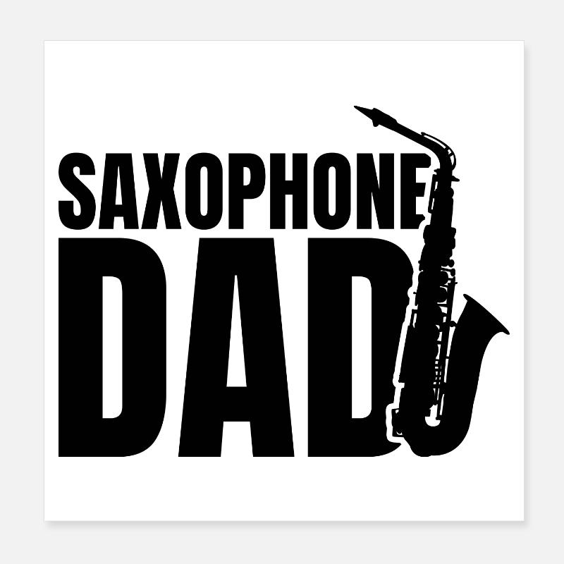 Saxophon Papa Poster 20x20 cm