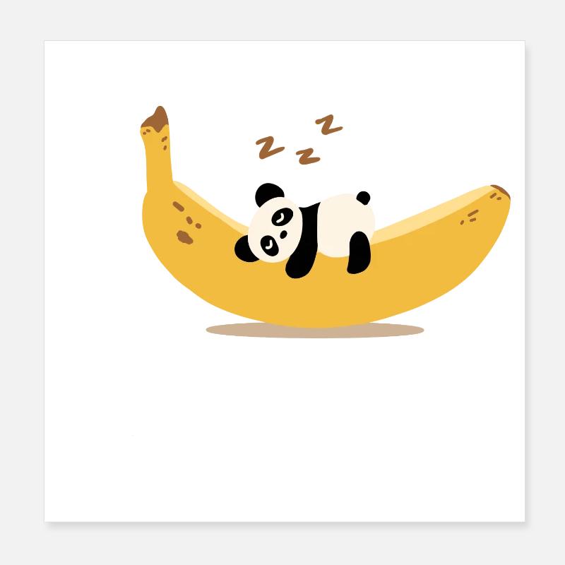 Banana Panda - Poster 8" x 8" (20x20 cm) - white