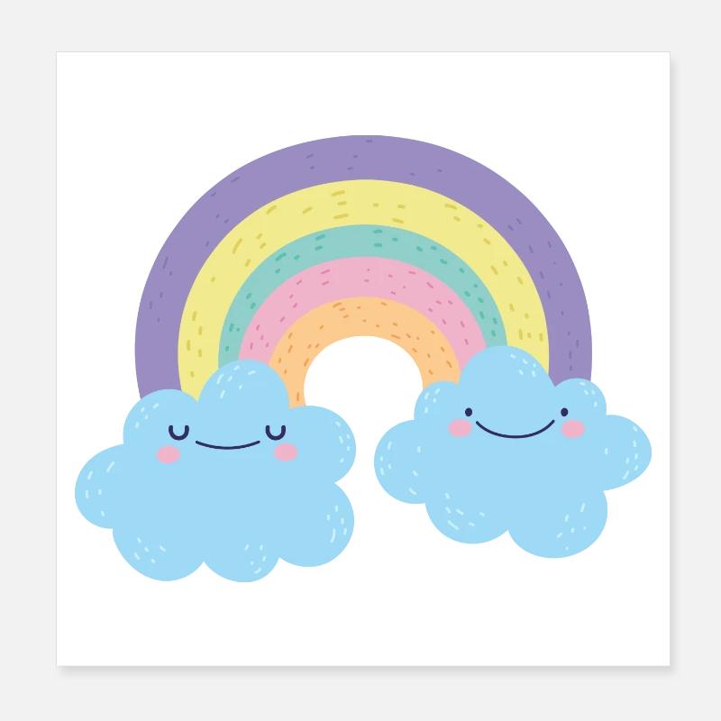 Breloque nuage arc-en-ciel coloré Poster 20 x 20 cm