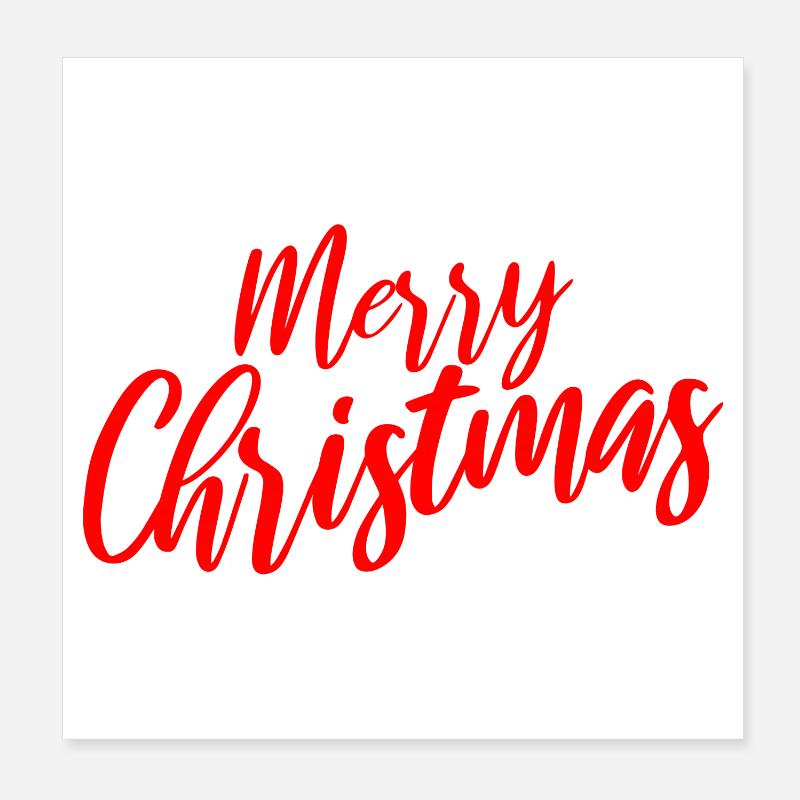 Merry Christmas Script Circle Poster 8" x 8" (20x20 cm)