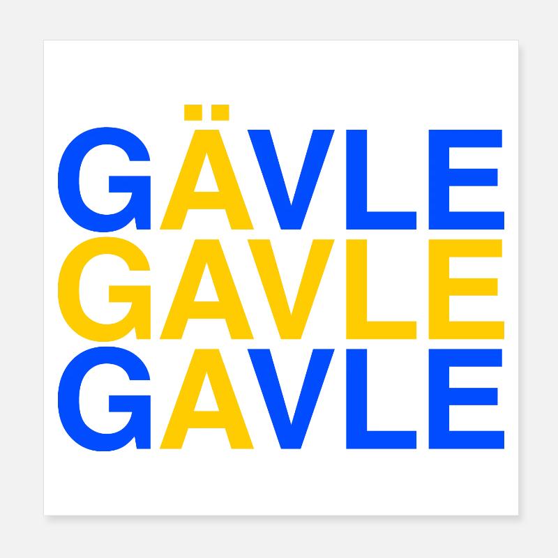 GÄVLE Suède Drapeau Schweden Sverige Poster 20 x 20 cm