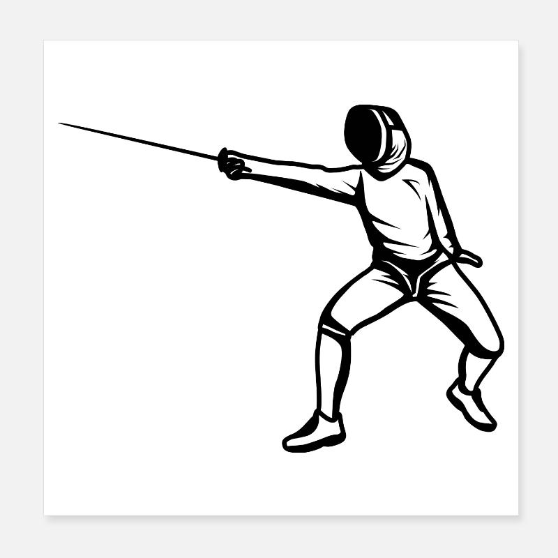 Lustiger Fechter Poster 20x20 cm