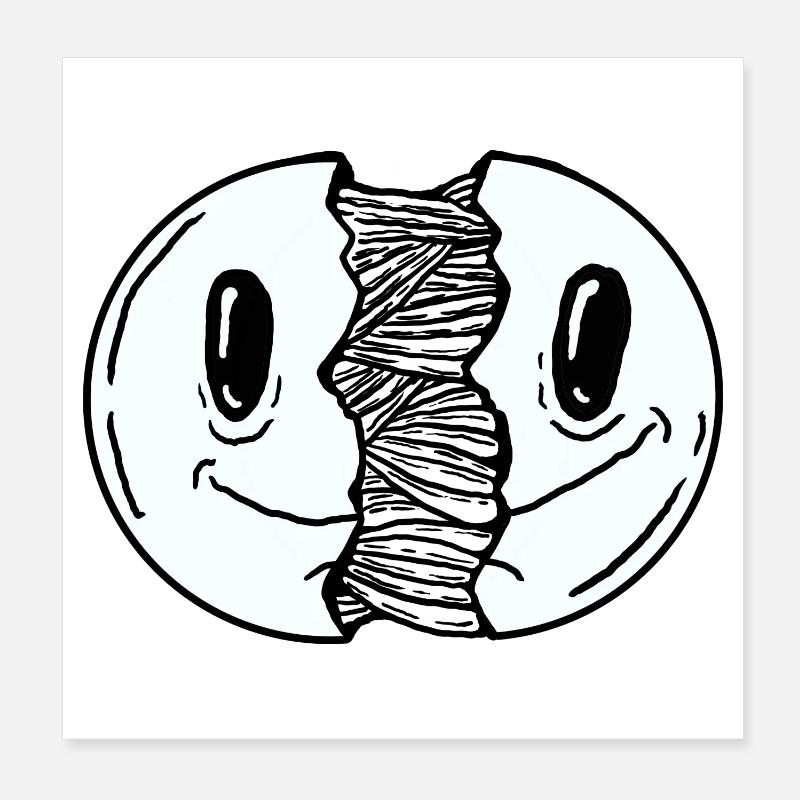 Smile Open - Poster 8" x 8" (20x20 cm) - white