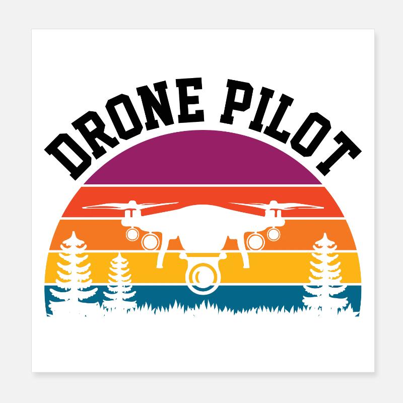 Pilote de drone Poster 20 x 20 cm