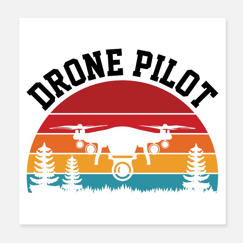 Pilote de drone Poster 20 x 20 cm