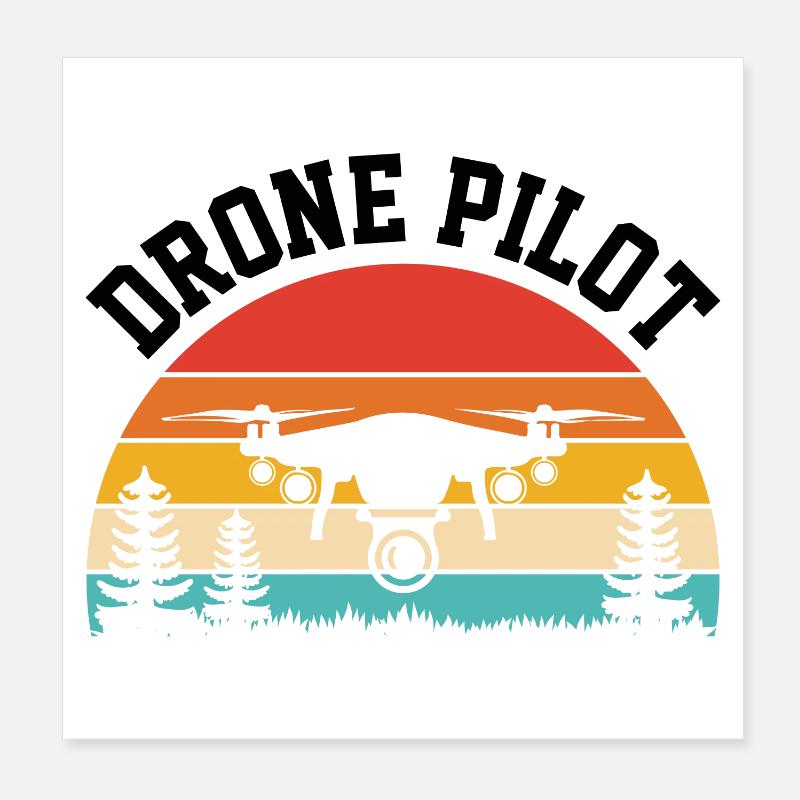 Pilote de drone Poster 20 x 20 cm
