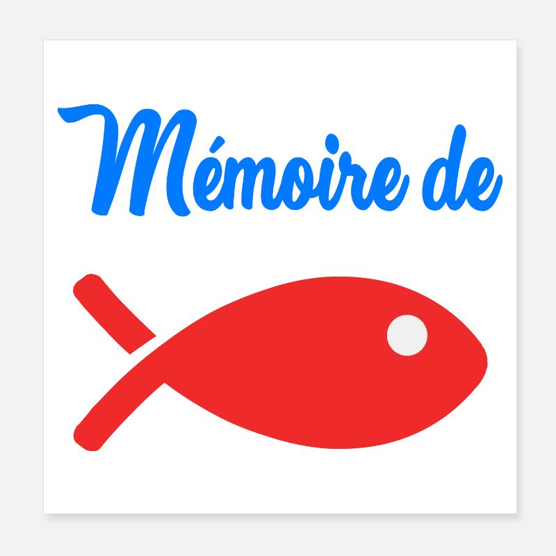 POISSON. MEMOIRE. HUMOUR Poster 20 x 20 cm