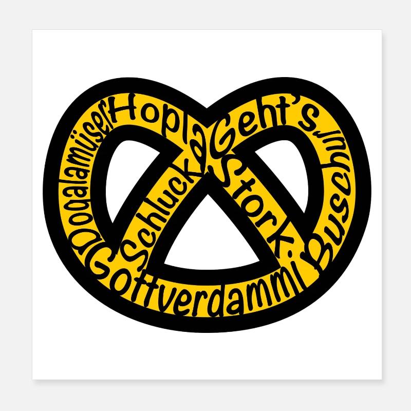 Bretzel Alsace Expression Poster 20 x 20 cm