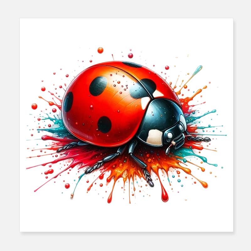 Marienkäfer Poster 20x20 cm