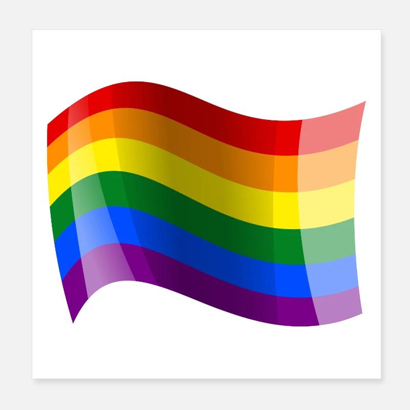 Rainbow Wave Energy Shimmer Poster 8" x 8" (20x20 cm)