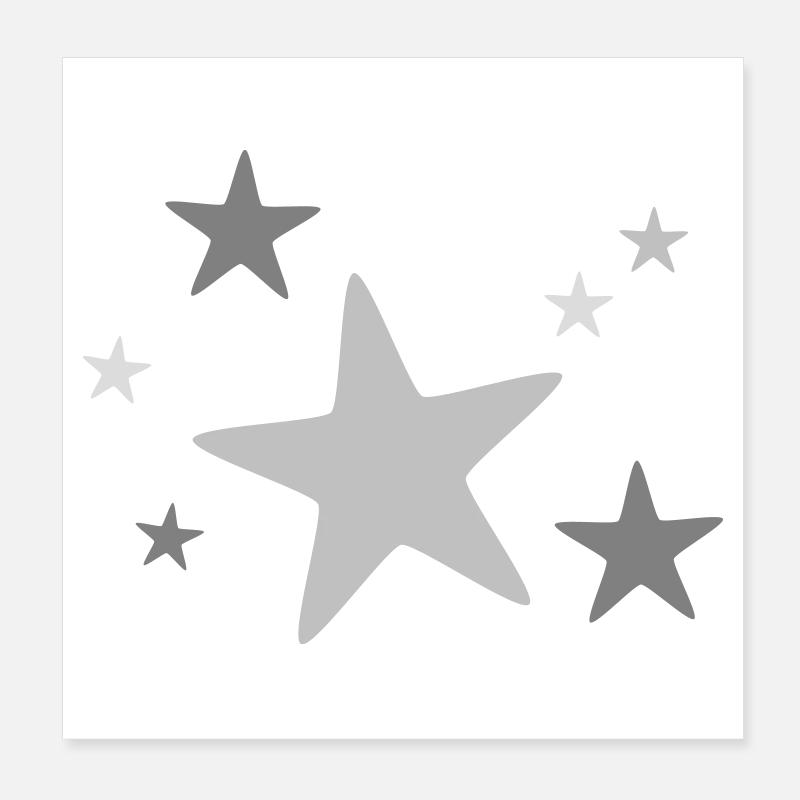 Groupe d’étoiles multicolore Poster 20 x 20 cm