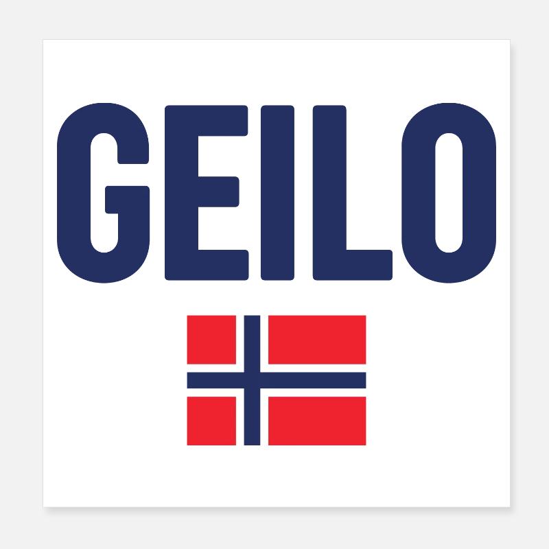 Gelo Norwegian Flagge Design Poster 20x20 cm
