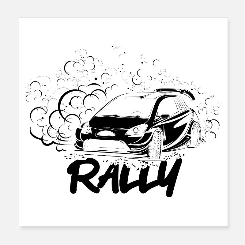 Rally Drift Auto Offroad 4x4 Illustration Symbol Poster 20x20 cm
