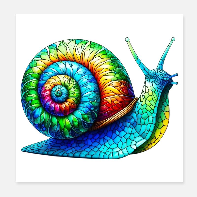 Schnecke Poster 20x20 cm