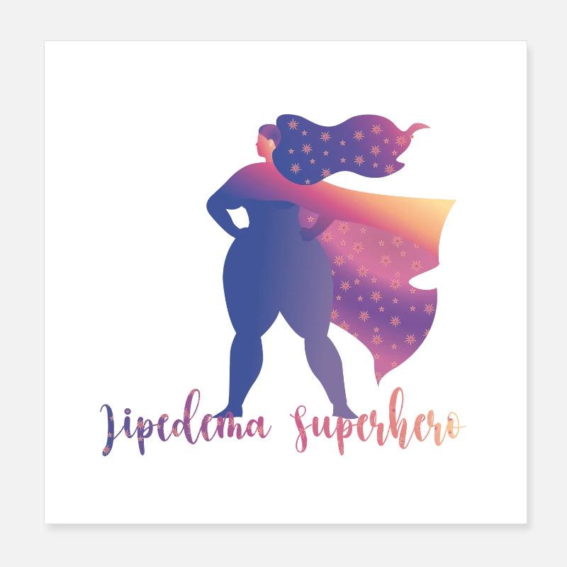 Lipedema Superhero - Poster 8" x 8" (20x20 cm) - white