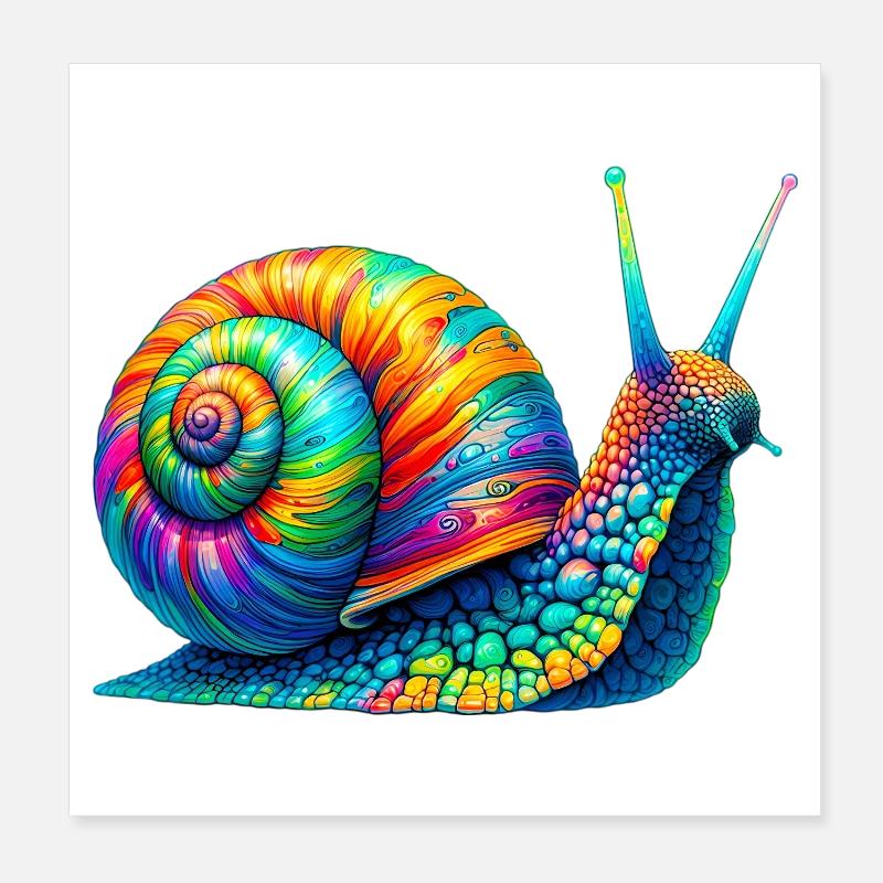 Snail Poster 8" x 8" (20x20 cm)
