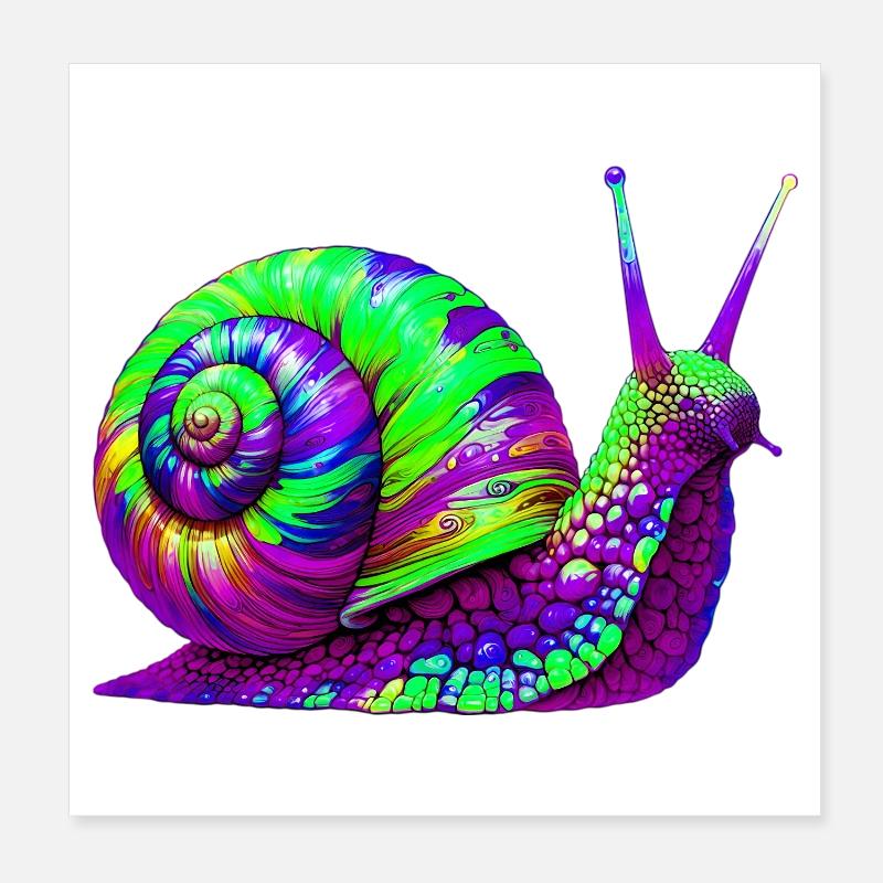 Snail Poster 8" x 8" (20x20 cm)