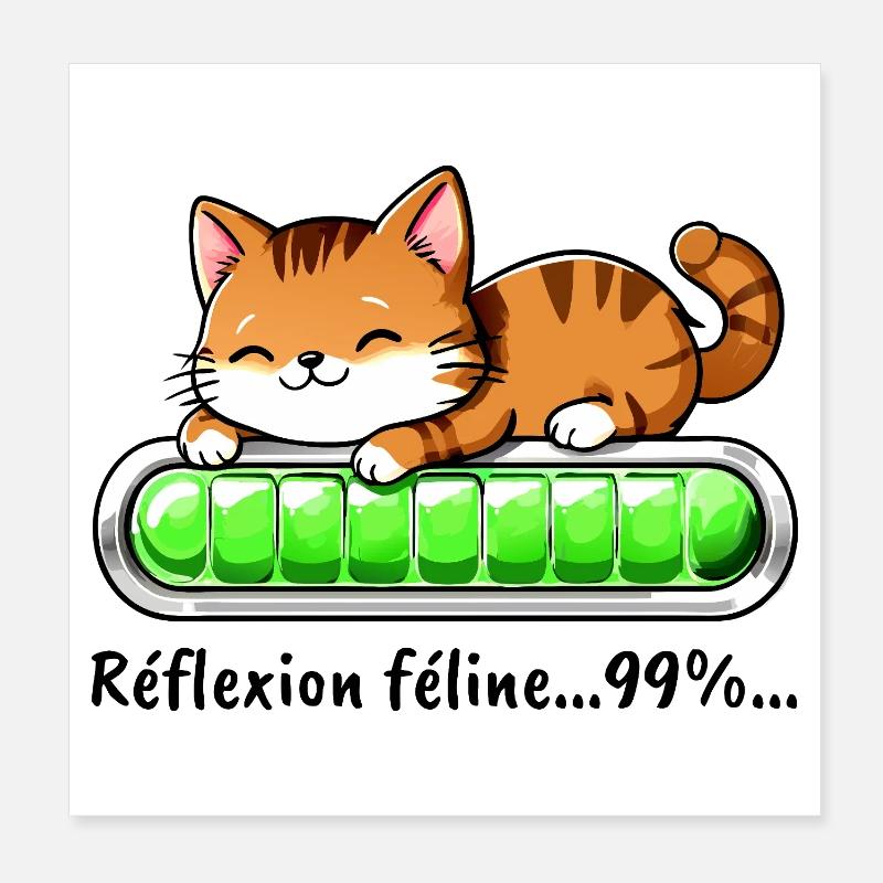 Réflexion Féline à 99% - Chat Mignon Poster 20 x 20 cm