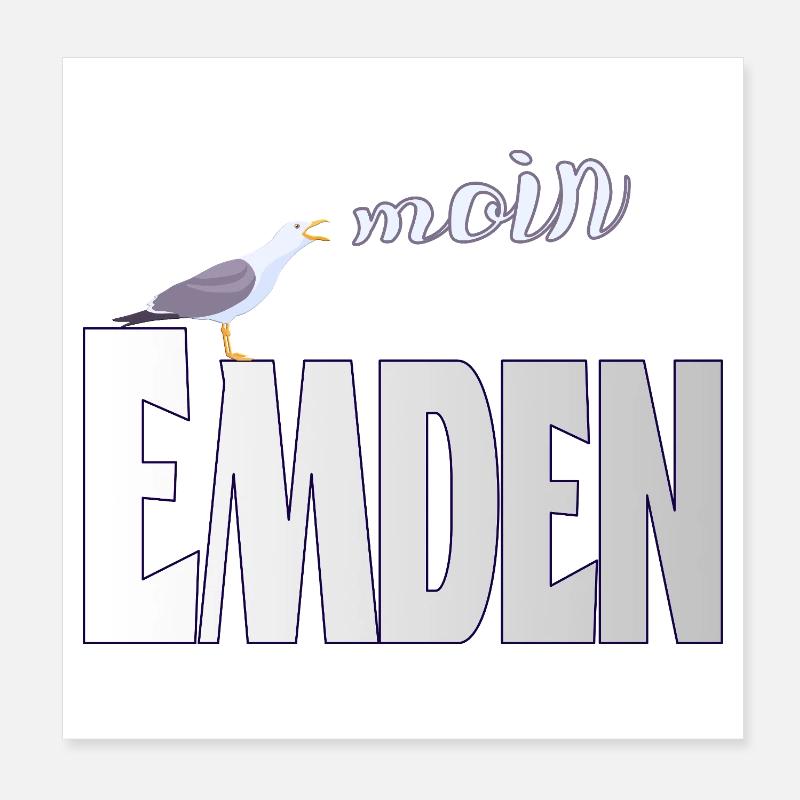 Emden Möwe & Moin Design Poster 20x20 cm