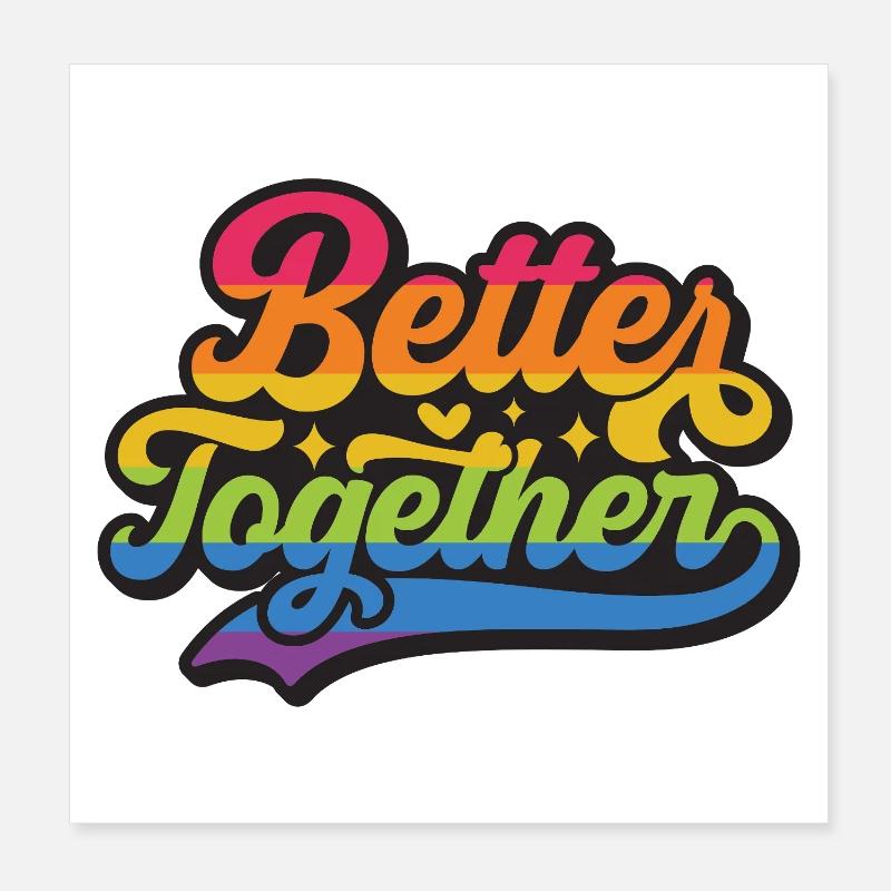 LGBT Pride Month - Gemeinsam besser Poster 20x20 cm