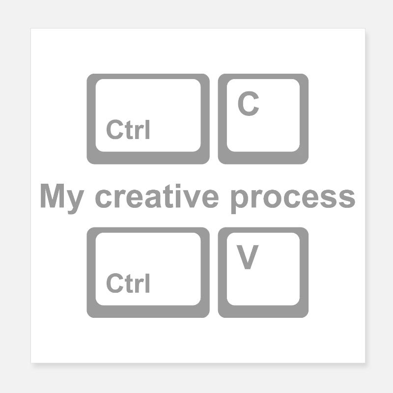 Copy Paste Shirt – Funny Coder & Designer Tee Poster 8" x 8" (20x20 cm)