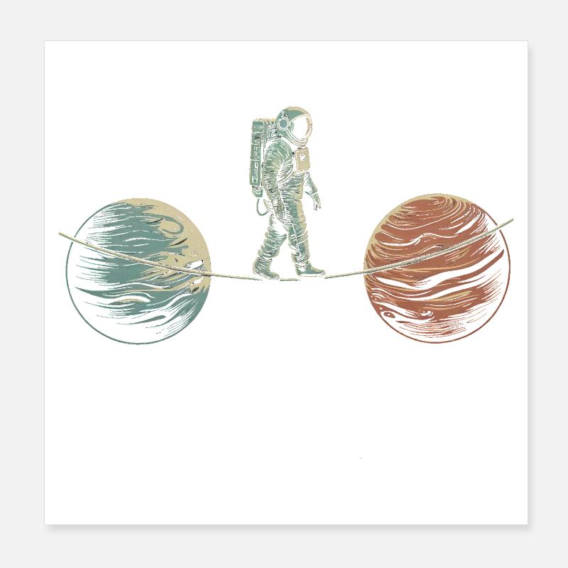 Acrobatie spatiale Art Design Poster 20 x 20 cm