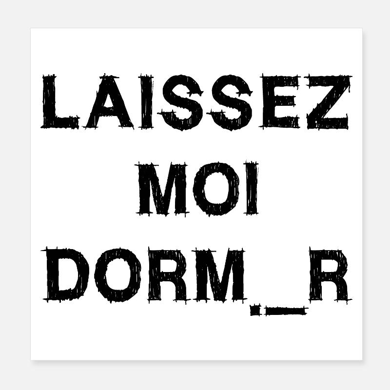 LASS MICH SCHLAFEN! (Schlaf, Nacht, Nickerchen) schwarz Poster 20x20 cm
