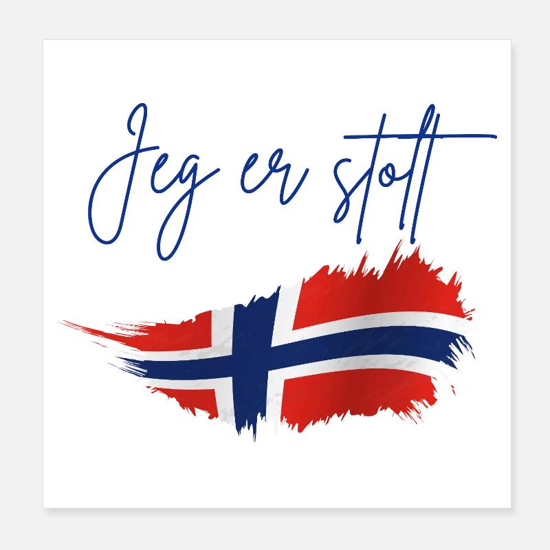 Norway - Poster 8" x 8" (20x20 cm) - white