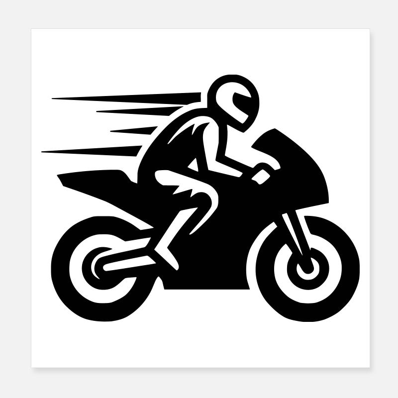 Moto de course Moto Moto Machine de course Poster 20 x 20 cm