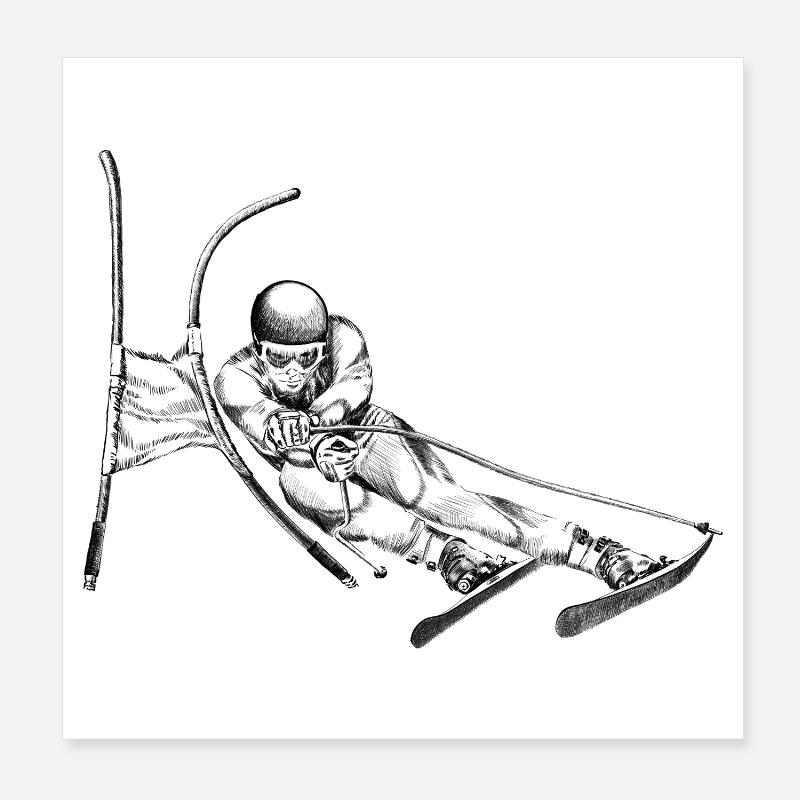 Ski alpin Poster 20 x 20 cm