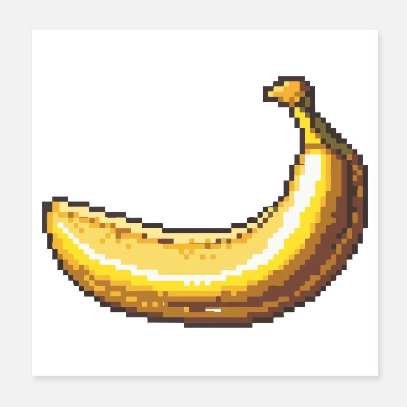 Pixelbanane Retro Pixelkunst Poster 20x20 cm