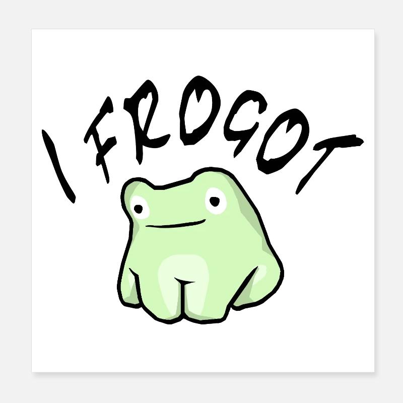 Frogot black - Poster 8" x 8" (20x20 cm) - white