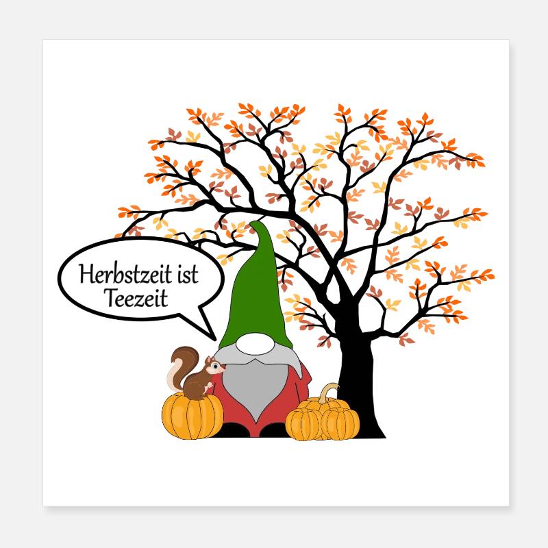 Gnome d’automne Poster 20 x 20 cm