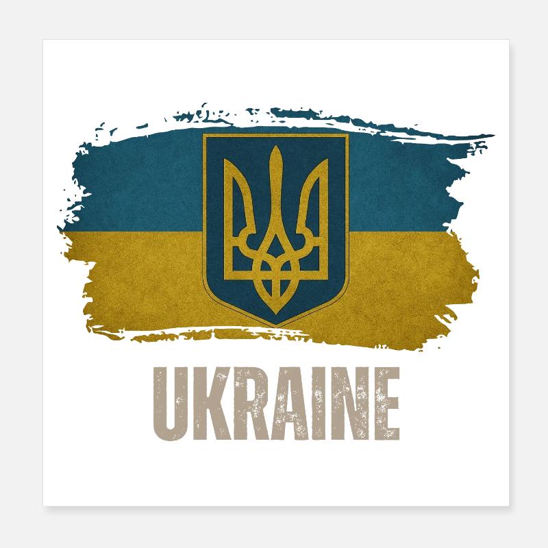 Drapeau de l’Ukraine, j’aime l’Ukraine Poster 20 x 20 cm