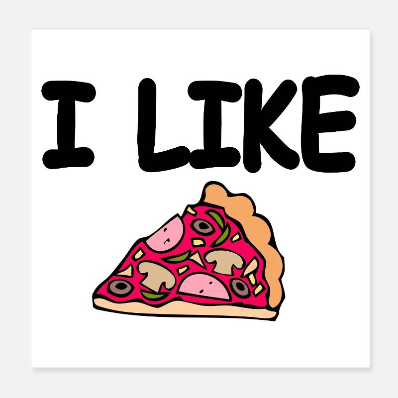 Pizza - Poster 20x20 cm - Weiß