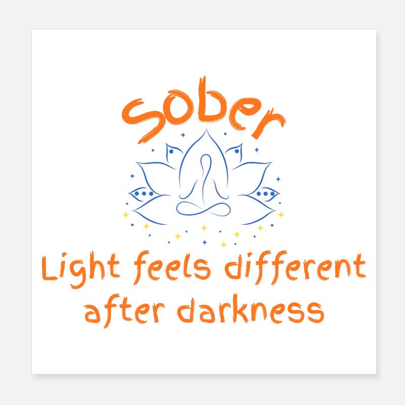 Sober Light After Darkness - Poster 8" x 8" (20x20 cm) - white