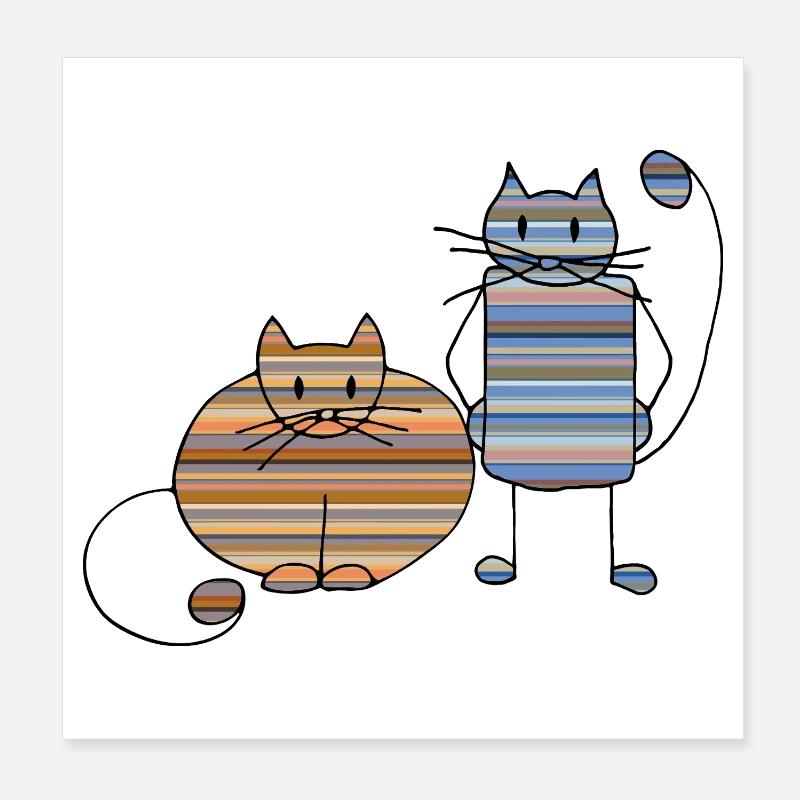 Cats Poster 8" x 8" (20x20 cm)