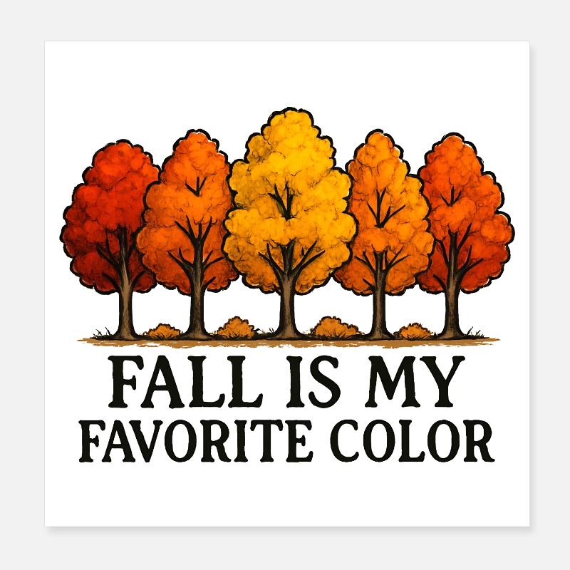 L’automne est ma couleur préférée L’amour d’automne Poster 20 x 20 cm