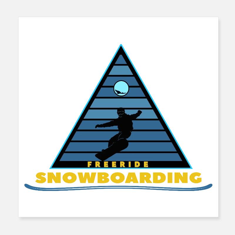 Freeride-Snowboarding Poster 20x20 cm